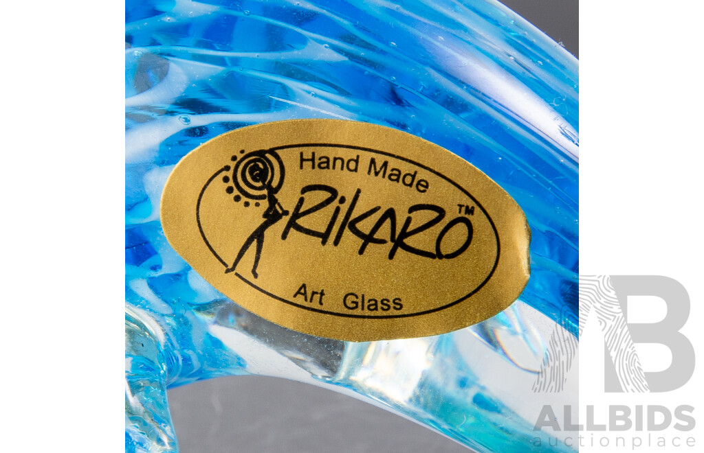 Collection Art Glass Sea Life Including Angel Fish, Rikaro Dolphin, Pair Dolphins with Aventurine Inclusions and More