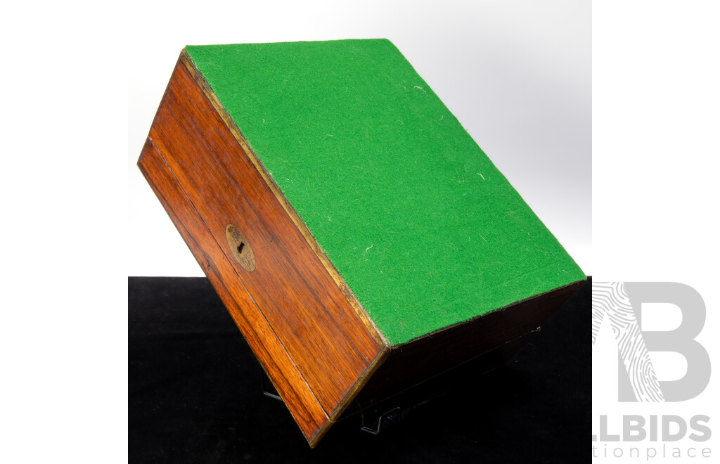 Antique Mahogany Writing Slope with Felt Detail to Interior