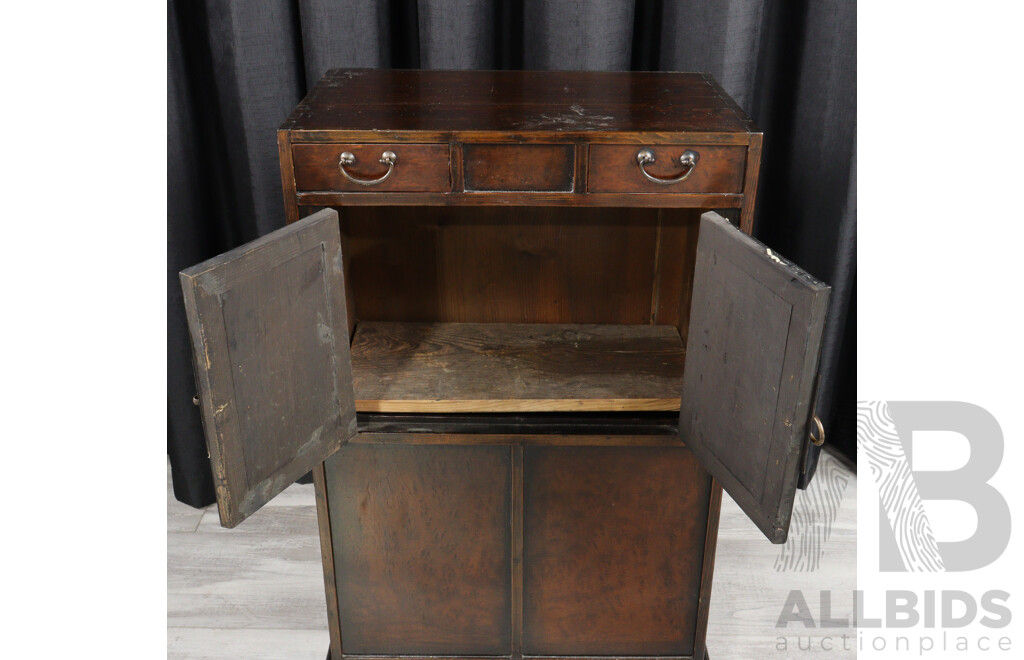 Pair of Korean Elm Side Cabinets