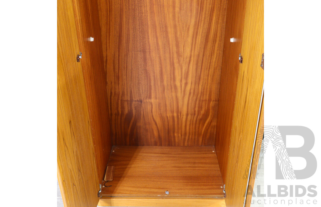 Vintage Teak Two Door Wardrobe with Fitted Interior by Parker Furniture