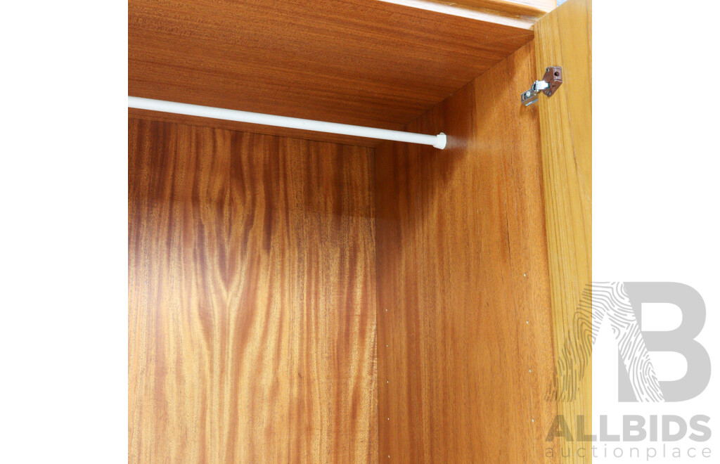 Vintage Teak Two Door Wardrobe with Fitted Interior by Parker Furniture