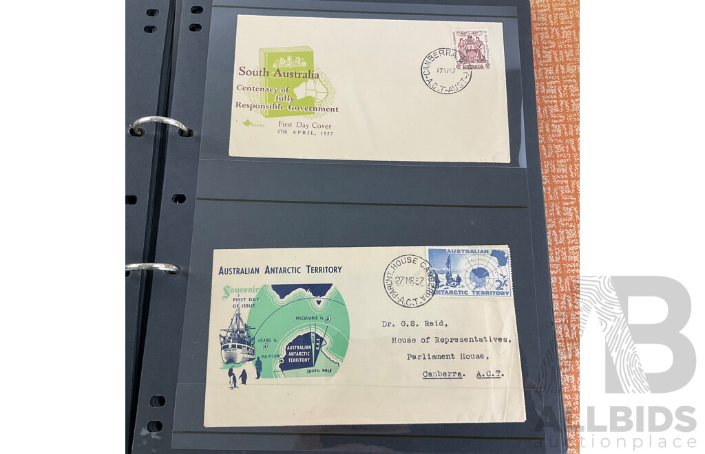 Four Albums of Australian First Day Covers and Stamp Packs, Examples Spanning 1951 to 1989 Including Commonwealth of Australia Jubilee, Bicentennial, Expo 1988