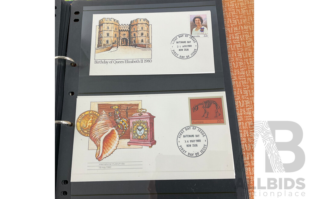Four Albums of Australian First Day Covers and Stamp Packs, Examples Spanning 1951 to 1989 Including Commonwealth of Australia Jubilee, Bicentennial, Expo 1988