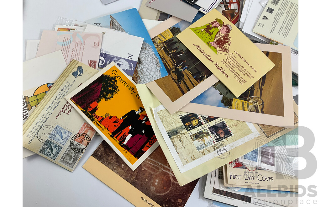 Collection of Australian Stamp Packs and First Day Covers Spanning 1970's to 1990's, Selected Issues, Australian Birds, Bicentennial, Community Welfare and More