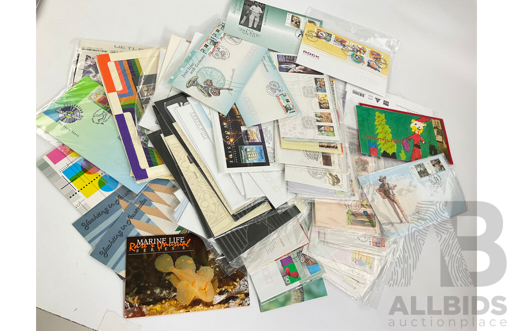 Collection of Australian Stamp Packs and First Day Covers Spanning 1970's to 1990's, Selected Issues, Australian Birds, Bicentennial, Community Welfare and More
