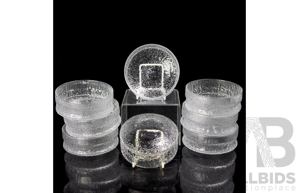 Two Sets Four Mid Century Finnish Iittala Paadar Bowls by Tapio Wirkkala in Original Boxes