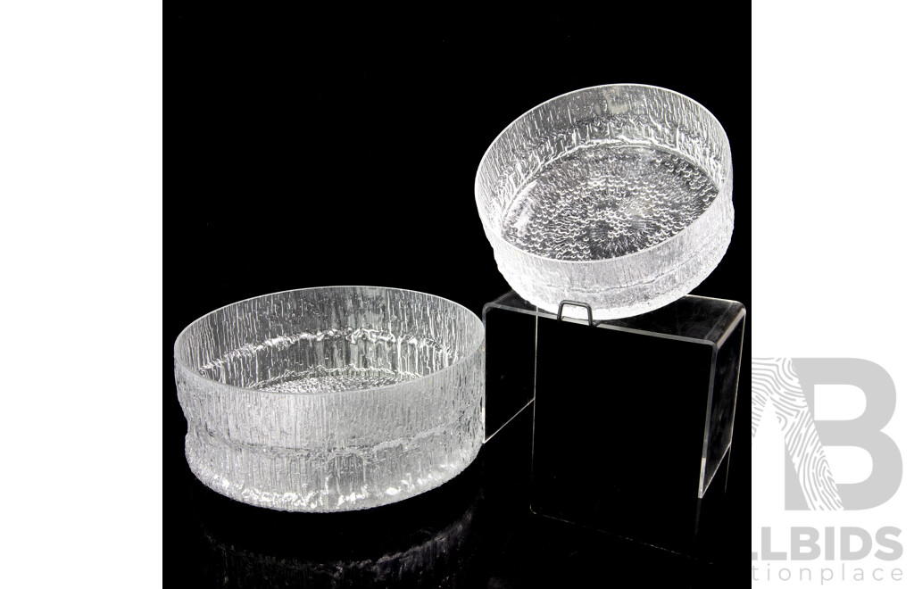 Two Mid Century Finnish Iittala Paadar Serving Bowls by Tapio Wirkkala in Original Boxes