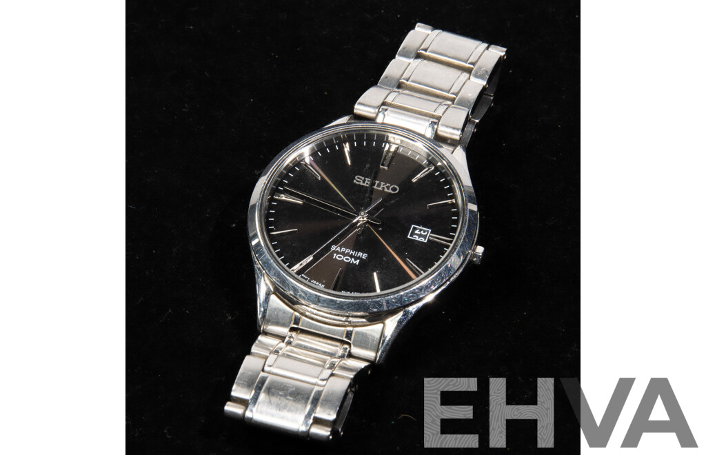 Seiko Sapphire 100m Mens Watch with Date Dial, SN42-OFW0, 42mm