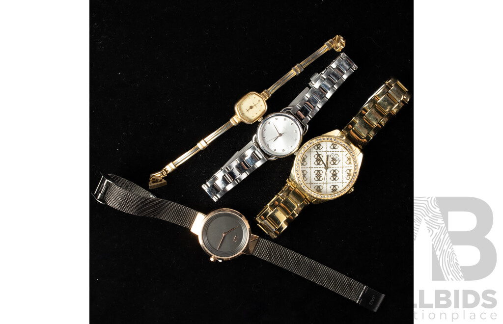 Collection of Ladies Dress Watches with Guess, Fossil, Jag & Pierre Cardin