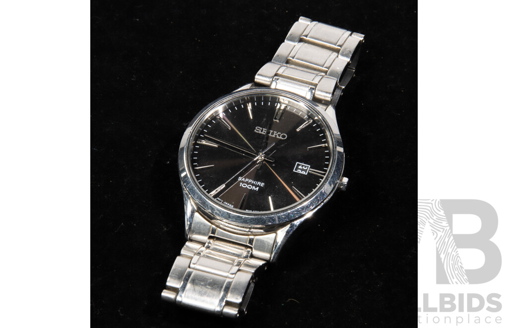 Seiko Sapphire 100m Mens Watch with Date Dial, SN42-OFW0, 42mm