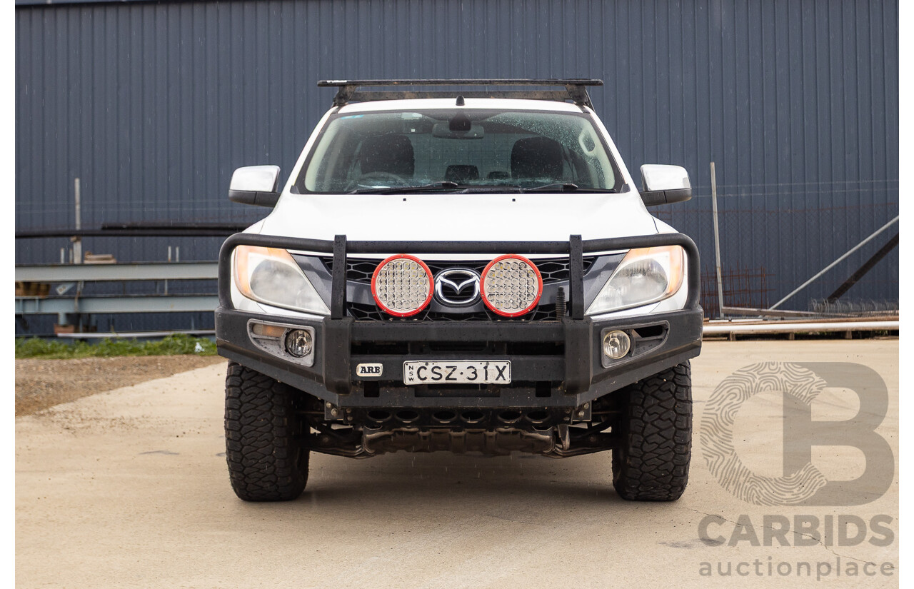 2/2014 Mazda BT50 GT (4x4) Dual Cab Utility White Turbo Diesel 3.2L