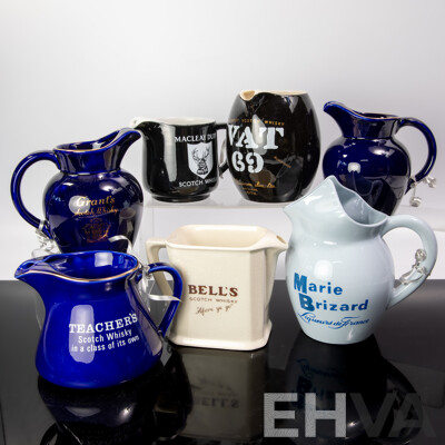 Collection Seven Mostly Wade Ceramic Whisky Advertising Jugs