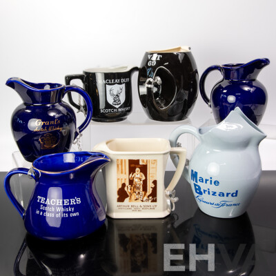 Collection Seven Mostly Wade Ceramic Whisky Advertising Jugs