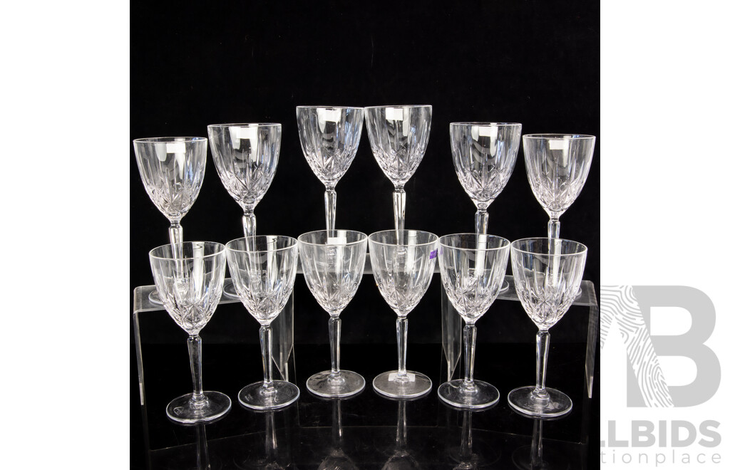 Collection Three Sets of Four Marquis by Waterford Cut Crystal Wine Glasses