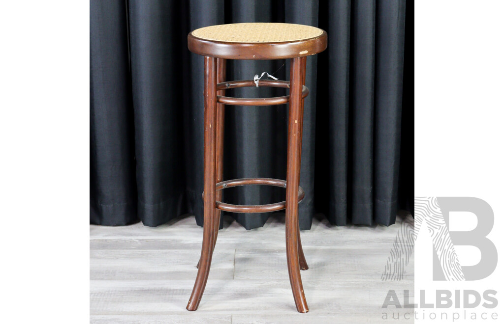 Timber Stool with Rattan Top