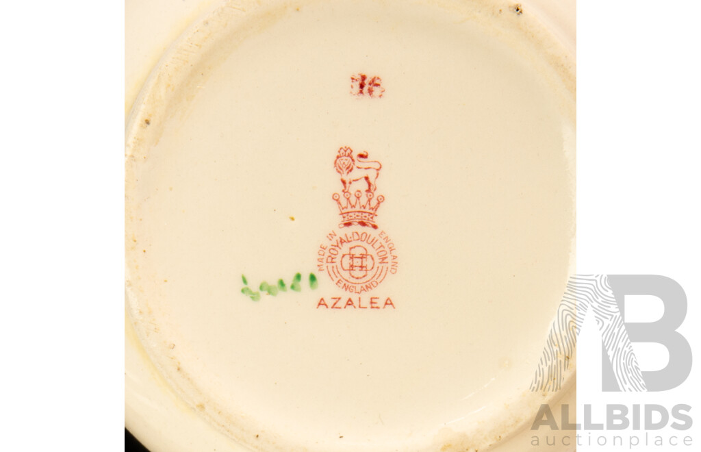 Collection Seven Pieces Royal Doulton Porcelain in Azalea Pattern