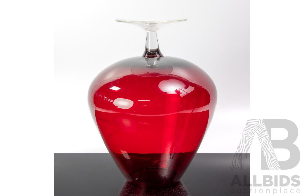 Retro Large Ruby Glass Novelty Brandy Balloon