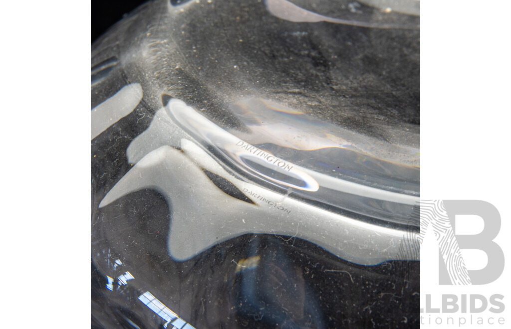 Large English Dartington Crystal Vase Along with Vintage Art Deco Crystal Champagne Bucket