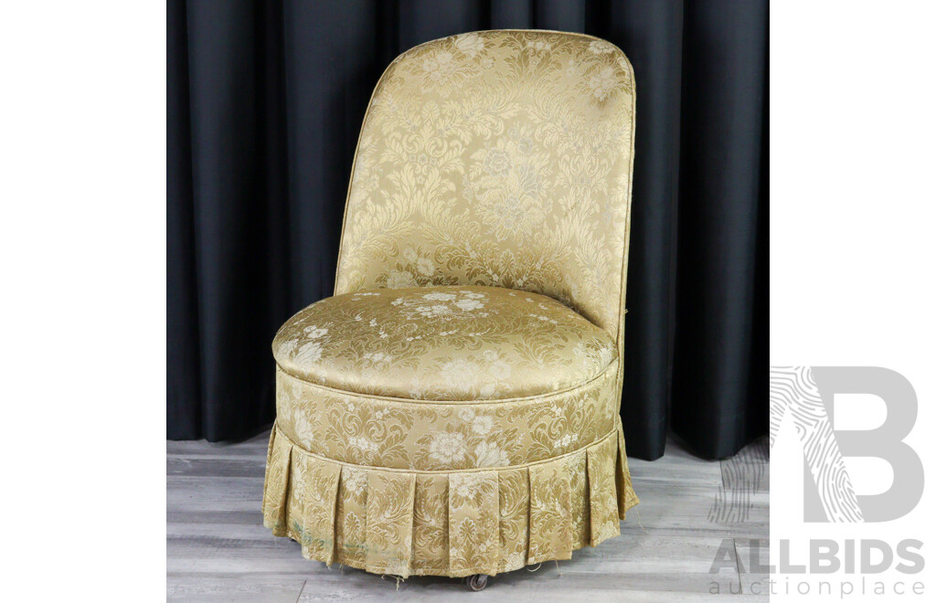 Art Deco Bedroom Chair with Brocade Upholstery