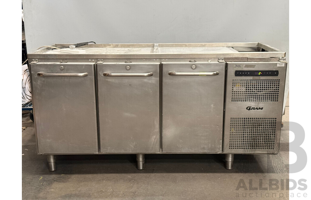 Gram Stainless Steel 3 Door Underbench Fridge