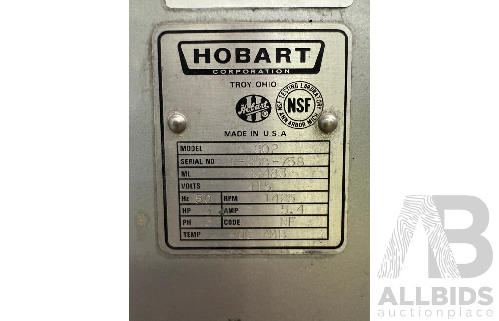 Hobart M802 80 Quart Commercial Mixer