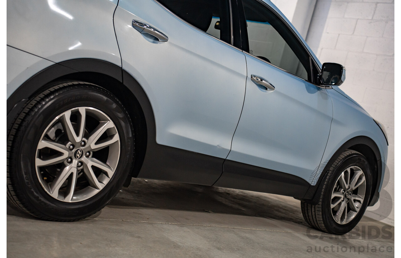 7/2013 Hyundai Santa Fe Elite CRDi (4x4) DM 4d Wagon Glacier Blue Metallic Turbo Diesel 2.2L - 7 Seater