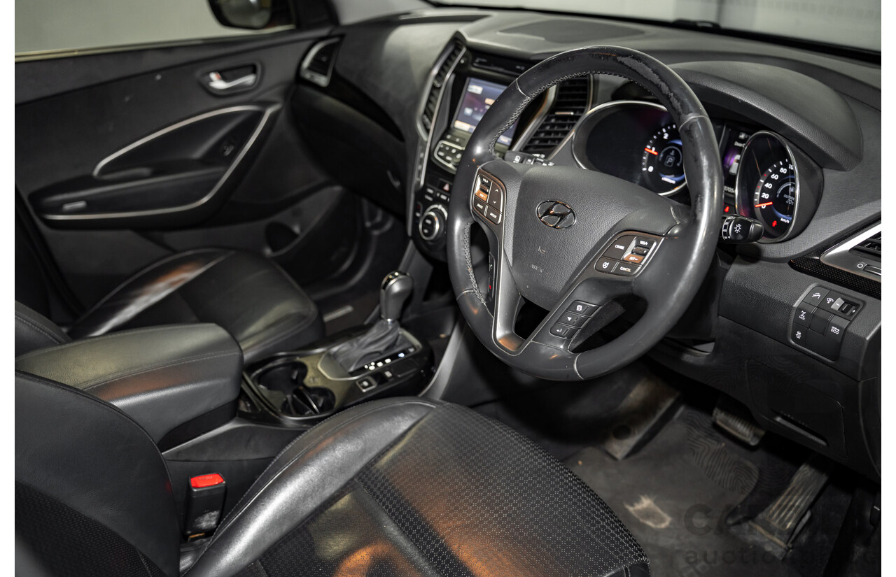 7/2013 Hyundai Santa Fe Elite CRDi (4x4) DM 4d Wagon Glacier Blue Metallic Turbo Diesel 2.2L - 7 Seater
