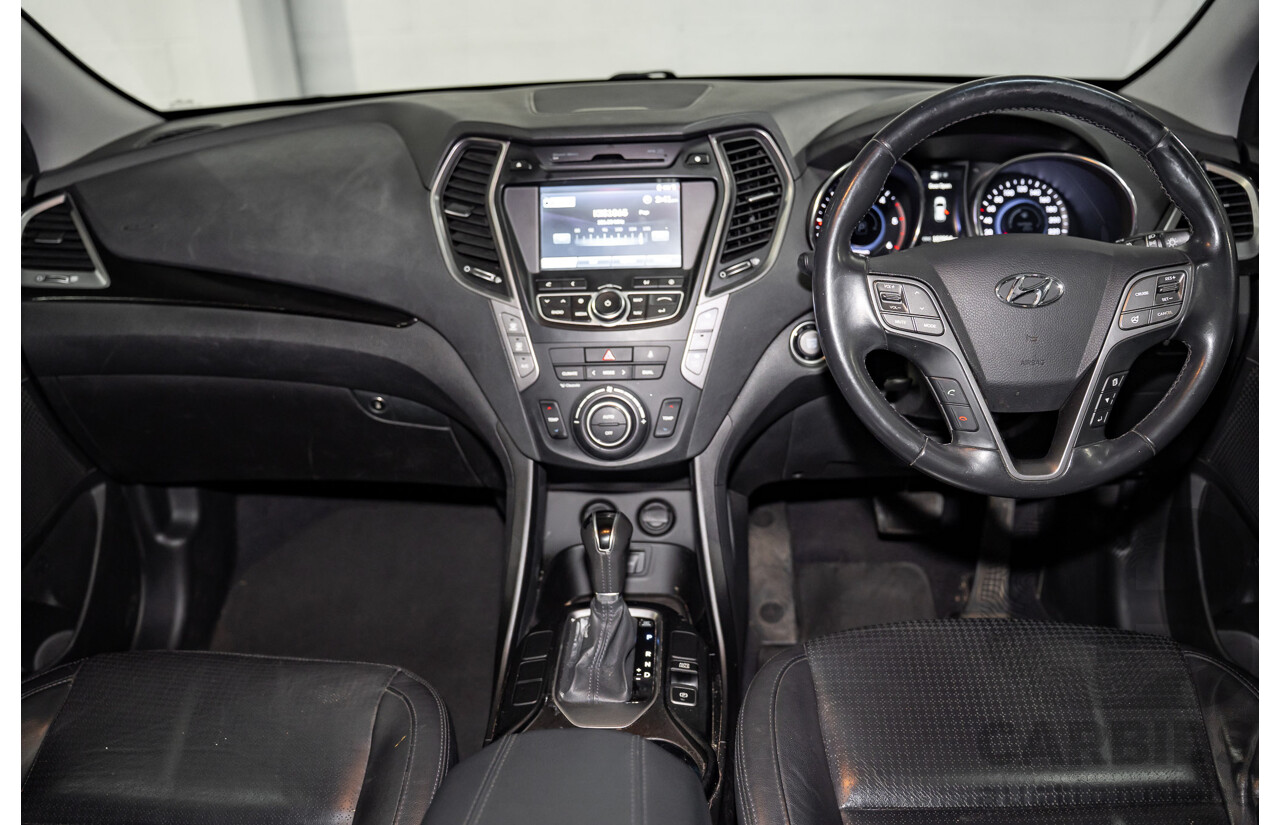 7/2013 Hyundai Santa Fe Elite CRDi (4x4) DM 4d Wagon Glacier Blue Metallic Turbo Diesel 2.2L - 7 Seater