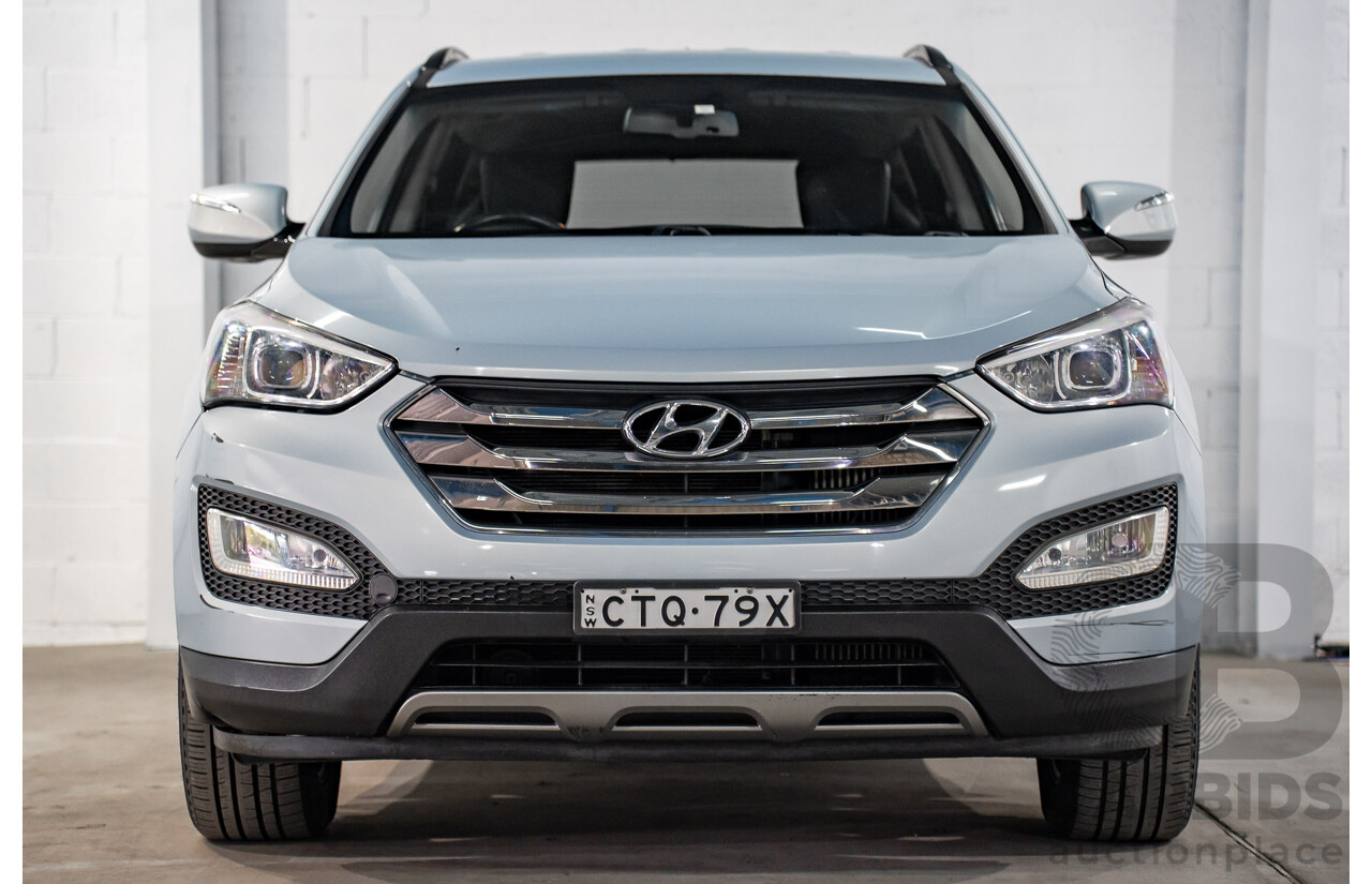 7/2013 Hyundai Santa Fe Elite CRDi (4x4) DM 4d Wagon Glacier Blue Metallic Turbo Diesel 2.2L - 7 Seater