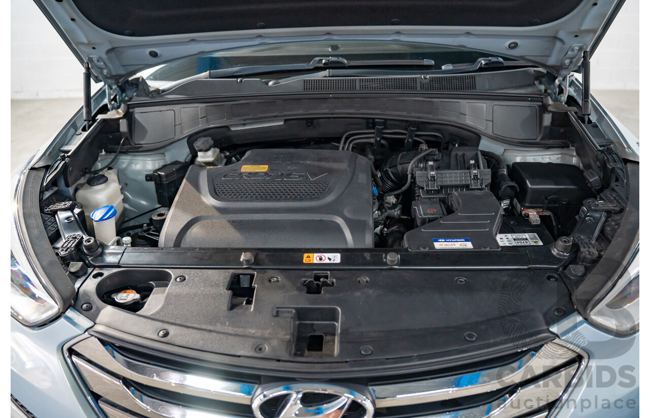 7/2013 Hyundai Santa Fe Elite CRDi (4x4) DM 4d Wagon Glacier Blue Metallic Turbo Diesel 2.2L - 7 Seater