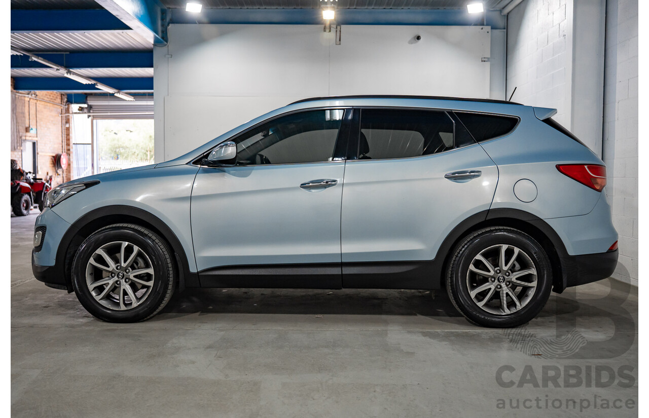 7/2013 Hyundai Santa Fe Elite CRDi (4x4) DM 4d Wagon Glacier Blue Metallic Turbo Diesel 2.2L - 7 Seater