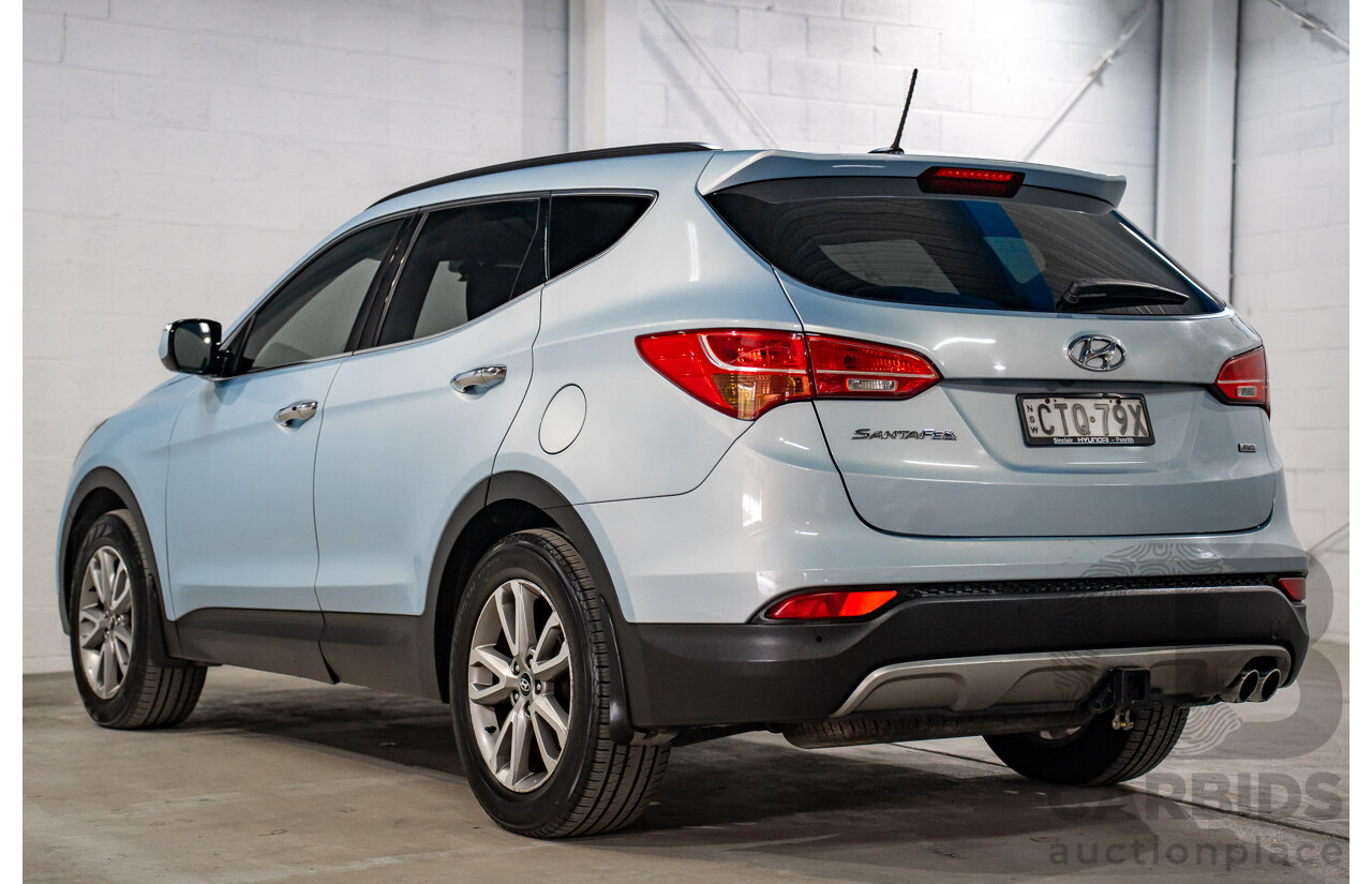7/2013 Hyundai Santa Fe Elite CRDi (4x4) DM 4d Wagon Glacier Blue Metallic Turbo Diesel 2.2L - 7 Seater