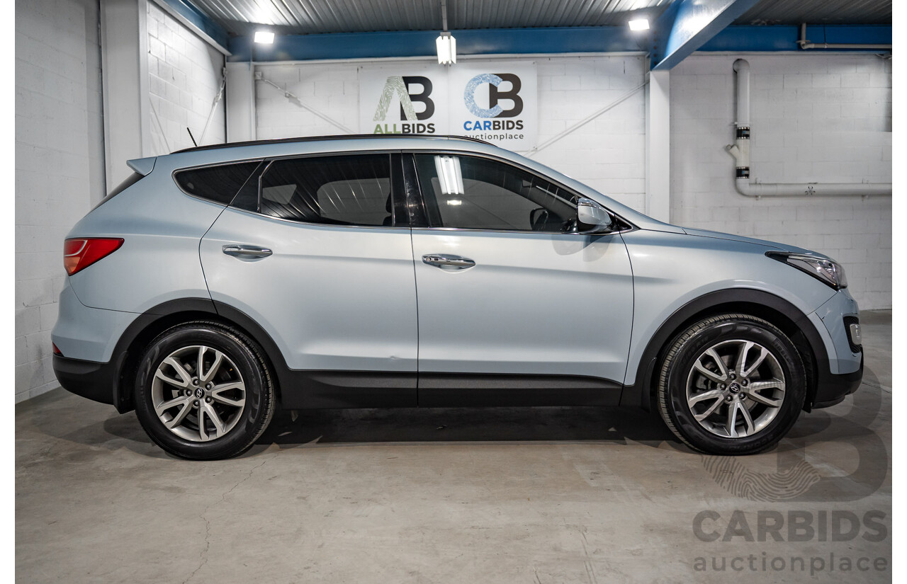 7/2013 Hyundai Santa Fe Elite CRDi (4x4) DM 4d Wagon Glacier Blue Metallic Turbo Diesel 2.2L - 7 Seater