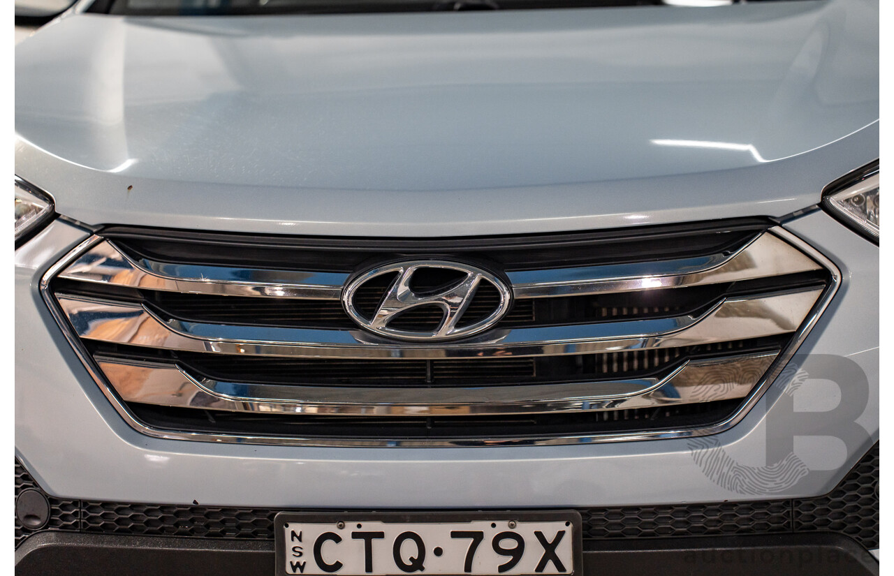 7/2013 Hyundai Santa Fe Elite CRDi (4x4) DM 4d Wagon Glacier Blue Metallic Turbo Diesel 2.2L - 7 Seater