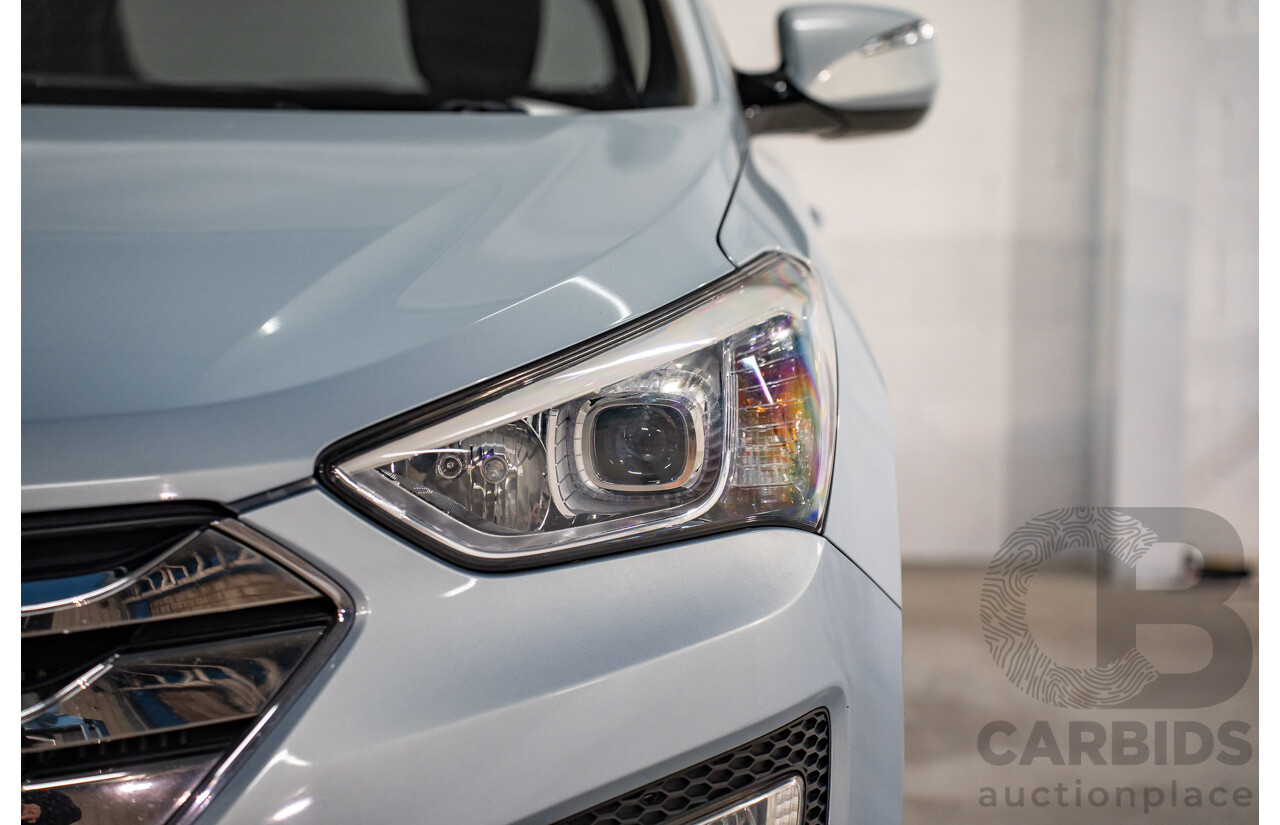 7/2013 Hyundai Santa Fe Elite CRDi (4x4) DM 4d Wagon Glacier Blue Metallic Turbo Diesel 2.2L - 7 Seater