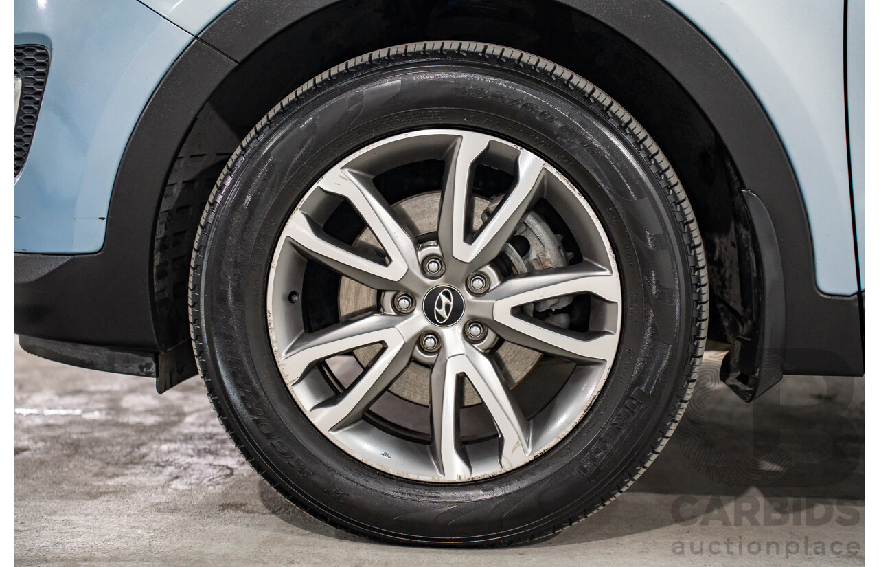 7/2013 Hyundai Santa Fe Elite CRDi (4x4) DM 4d Wagon Glacier Blue Metallic Turbo Diesel 2.2L - 7 Seater