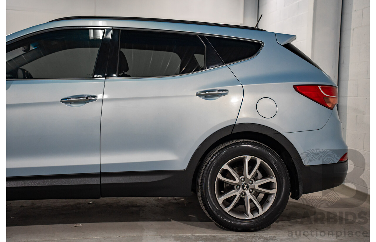 7/2013 Hyundai Santa Fe Elite CRDi (4x4) DM 4d Wagon Glacier Blue Metallic Turbo Diesel 2.2L - 7 Seater