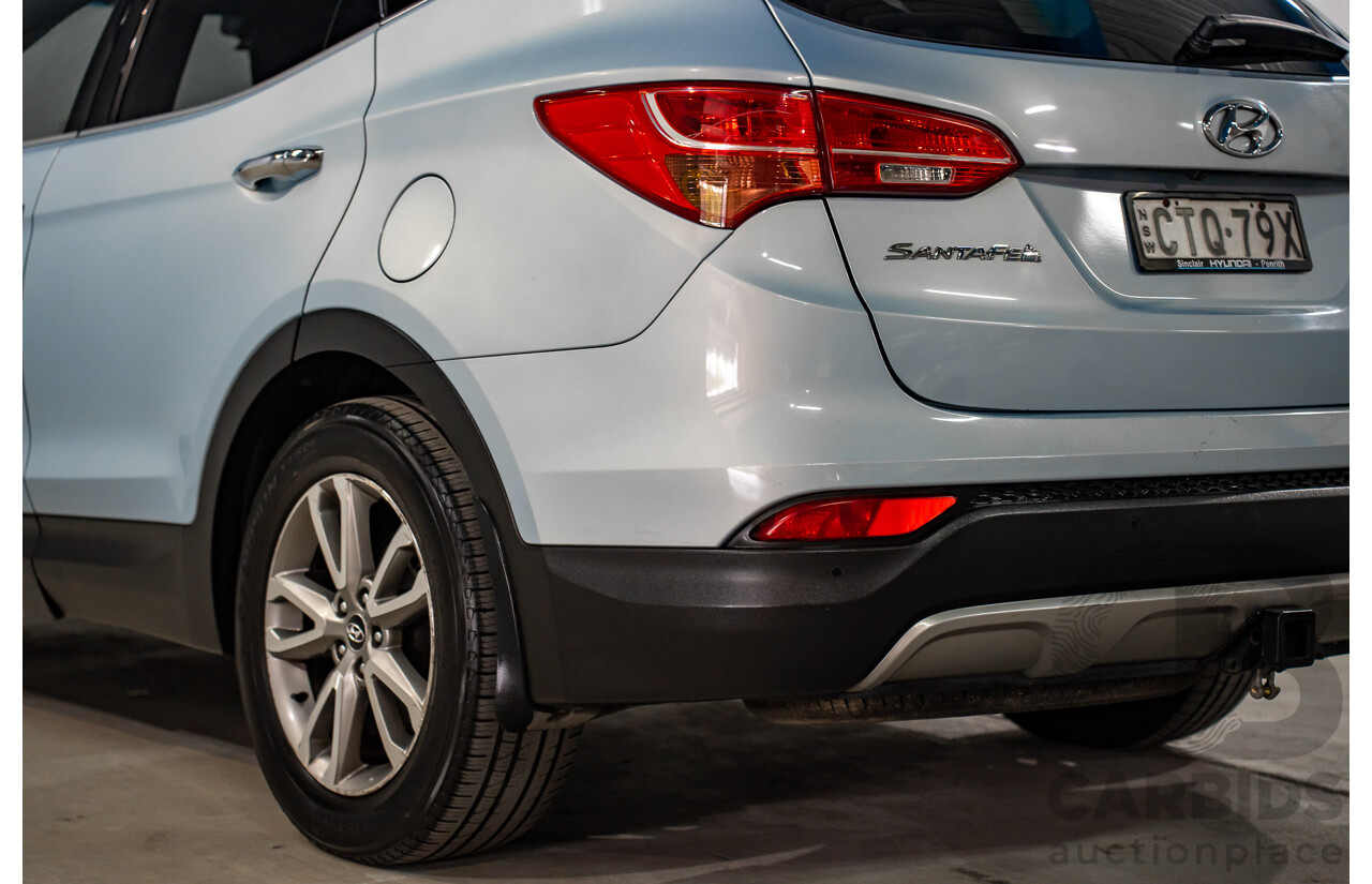 7/2013 Hyundai Santa Fe Elite CRDi (4x4) DM 4d Wagon Glacier Blue Metallic Turbo Diesel 2.2L - 7 Seater