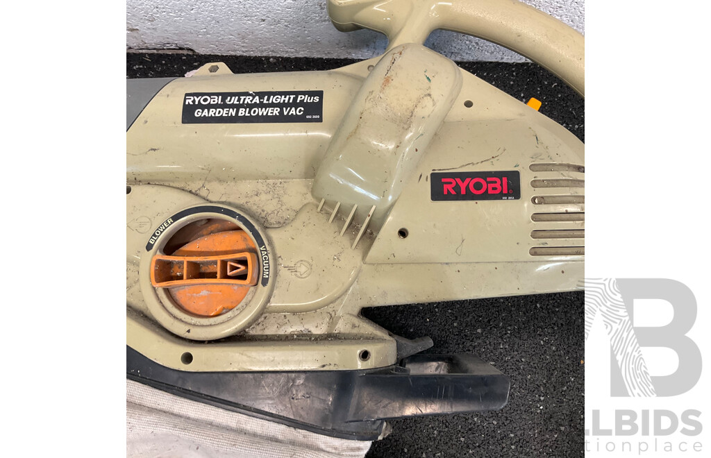 RYOBI Ultra-Light Plus Garden Blower Vaccum & HOMELITE Electric Blower Vacuum