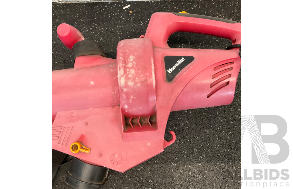 RYOBI Ultra-Light Plus Garden Blower Vaccum & HOMELITE Electric Blower Vacuum