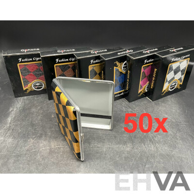 Cigarette Case Metal Holder - Assorted Colors - Lot of 50