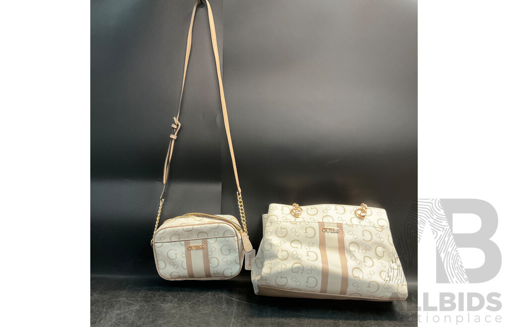 GUESS Fredericksburg Stone Color Hand Bag/Crossbody Bag - Lot of 2