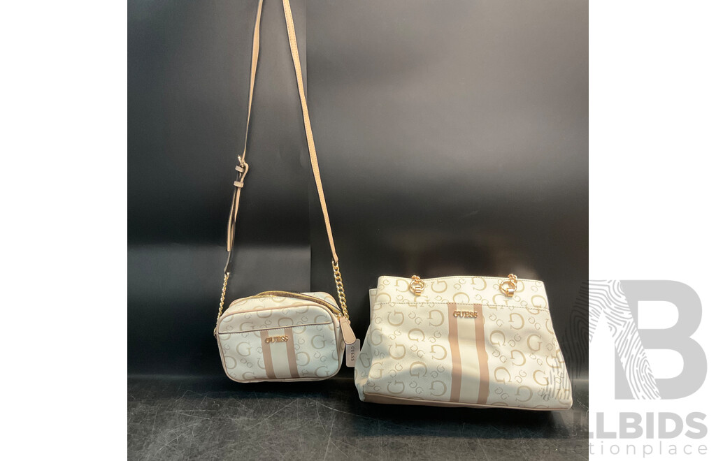 GUESS Fredericksburg Stone Color Hand Bag/Crossbody Bag - Lot of 2