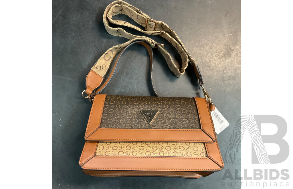 GUESS Manhattan Latte Backpack & Chai Brown Crossbody Bag - Lot of 2
