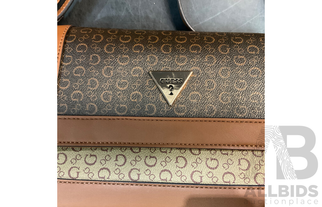 GUESS Manhattan Latte Backpack & Chai Brown Crossbody Bag - Lot of 2