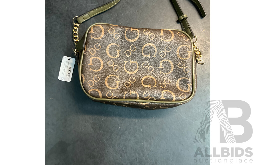 GUESS Manhattan Brown Backpack & Fredericksburg Mini Brown Crossbody Bag - Lot of 2