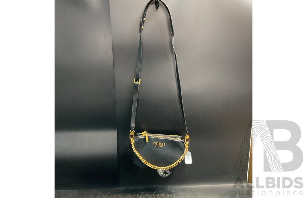 GUESS Fynna Mini Black/Mochal Logo Crossbody Bag