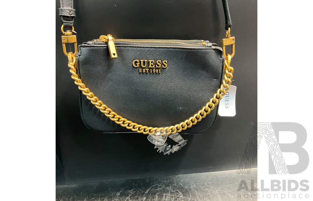 GUESS Fynna Mini Black/Mochal Logo Crossbody Bag