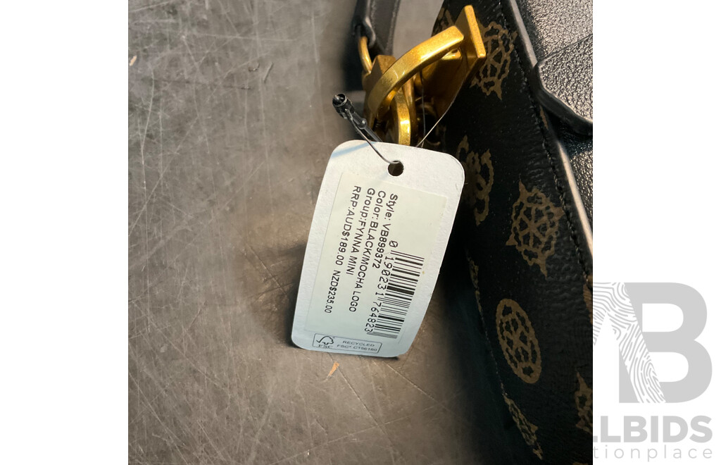 GUESS Fynna Mini Black/Mochal Logo Crossbody Bag