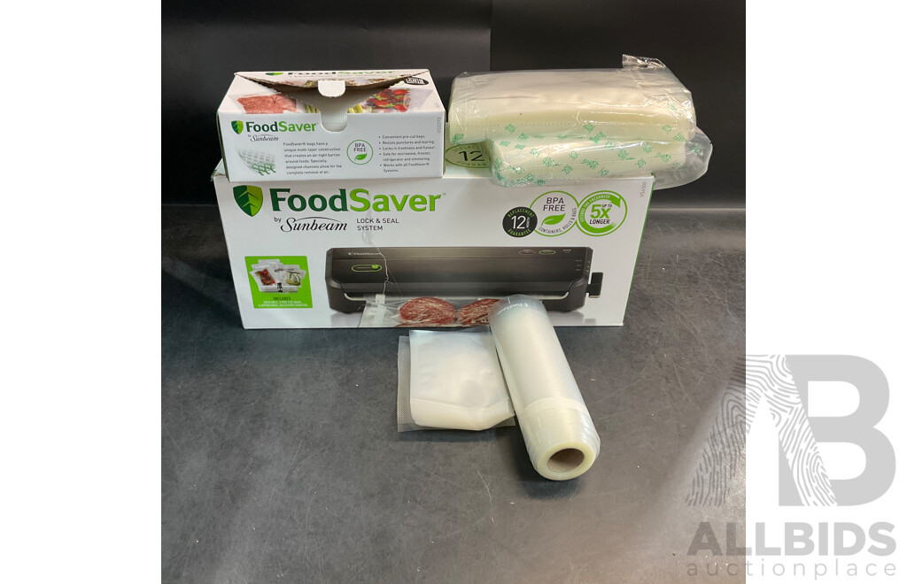 FOOD SAVER Lock & Seal System & Assorted Vaccum Bags